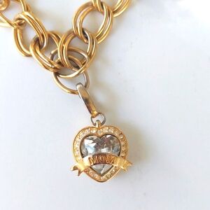 Spartina 449 Mom Heart Charm Link Bracelet 7"